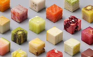 Artists Cut Raw Food Into 98 Perfect Cubes To Make Perfectionists Hungry