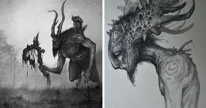 Shadows And Mist: I Draw Mystical Creatures With Graphite