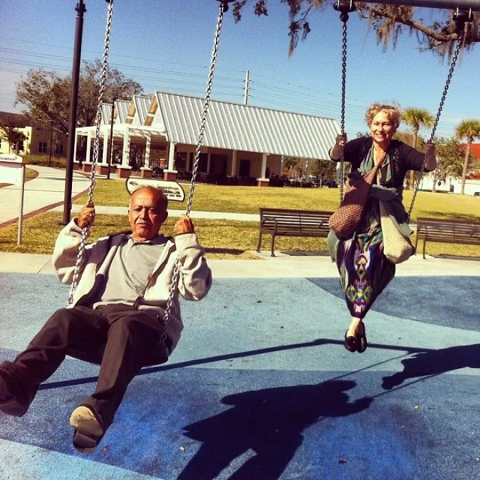 Swinging High Above Ground