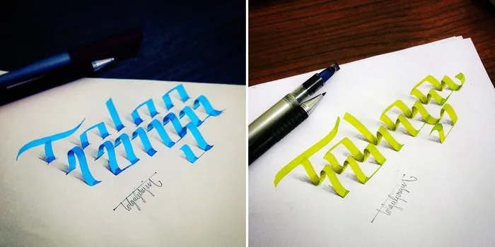 Letters Leap Off The Page In 3D Calligraphy By Tolga Girgin