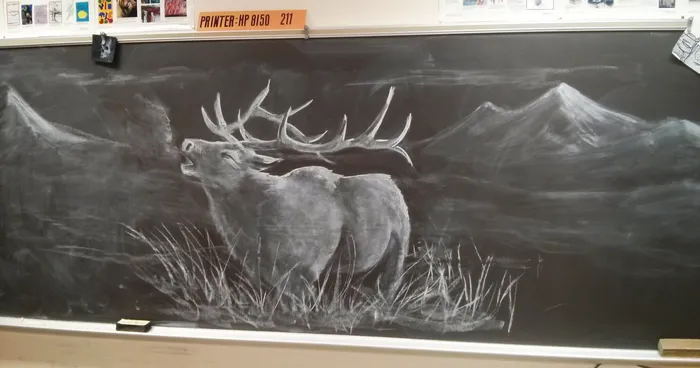 Teacher Draws Stunning Chalkboard Drawings To Inspire His Students