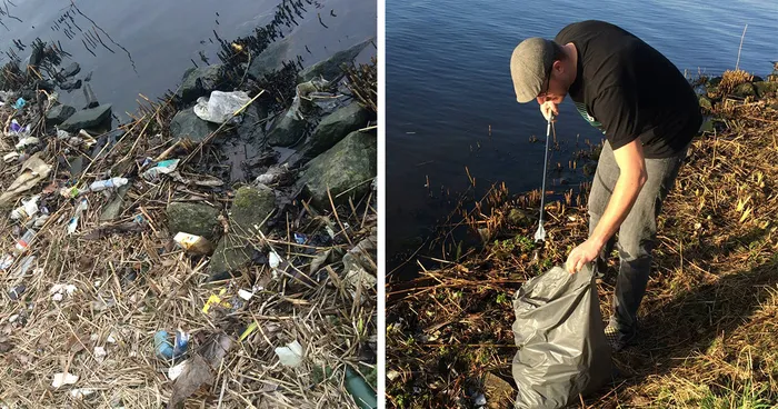 Dutch Guy Was Annoyed By The Trash On His Way To Work So He Did This: