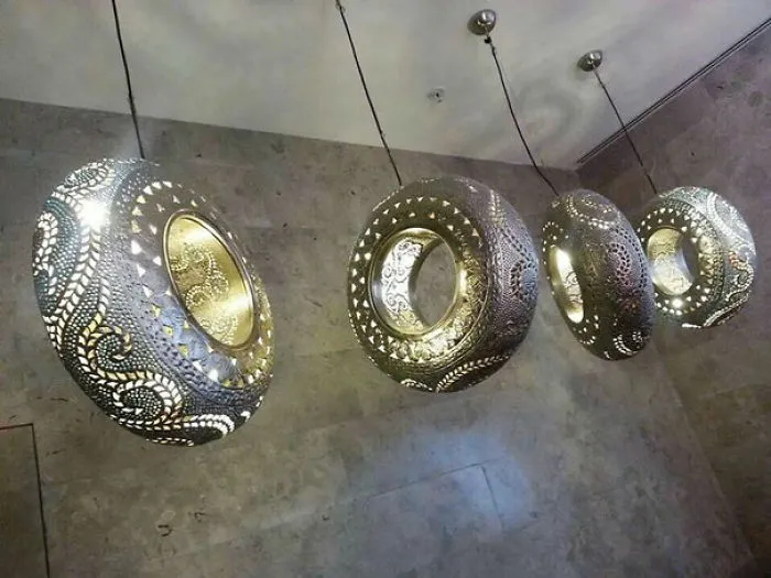 Intricate Tire Lamps