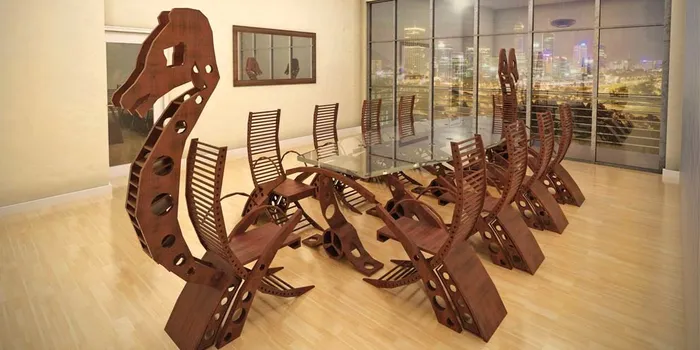 This Viking Conference Table Will  Turn Your Meeting Into A Viking Raiding Party