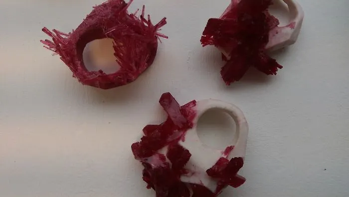 Geometric Ceramic And Homegrown Crystal Rings By Kaylee Findley