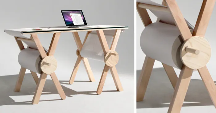 'Analog Memory Desk' Uses 1,100-Yard Roll Of Paper To Save Your Every Note