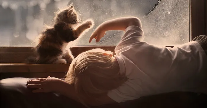 Russian Mother Continues To Take Magical Photos Of Her Two Kids With Animals On Her Farm