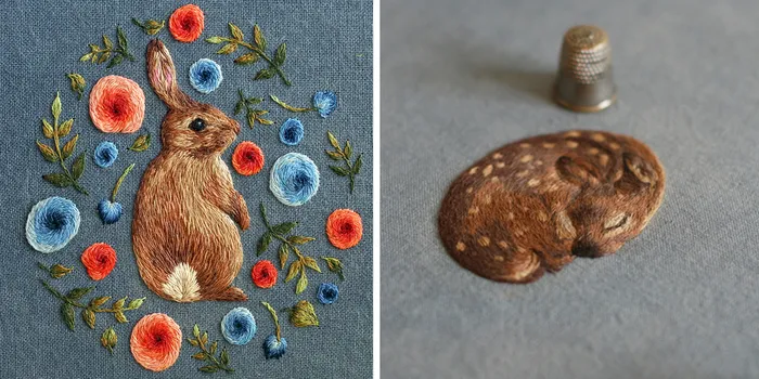 Beautiful Tiny Animals Embroidered By Chloe Giordano
