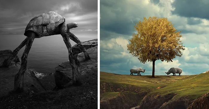 Surreal Portraits Of Animals Traveling The Earth