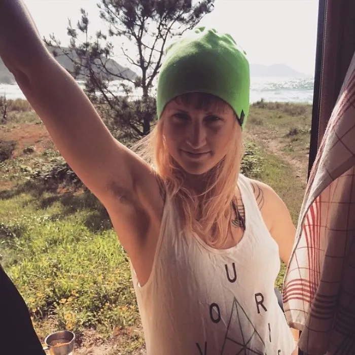 Woman Showing Her Armpit Hair