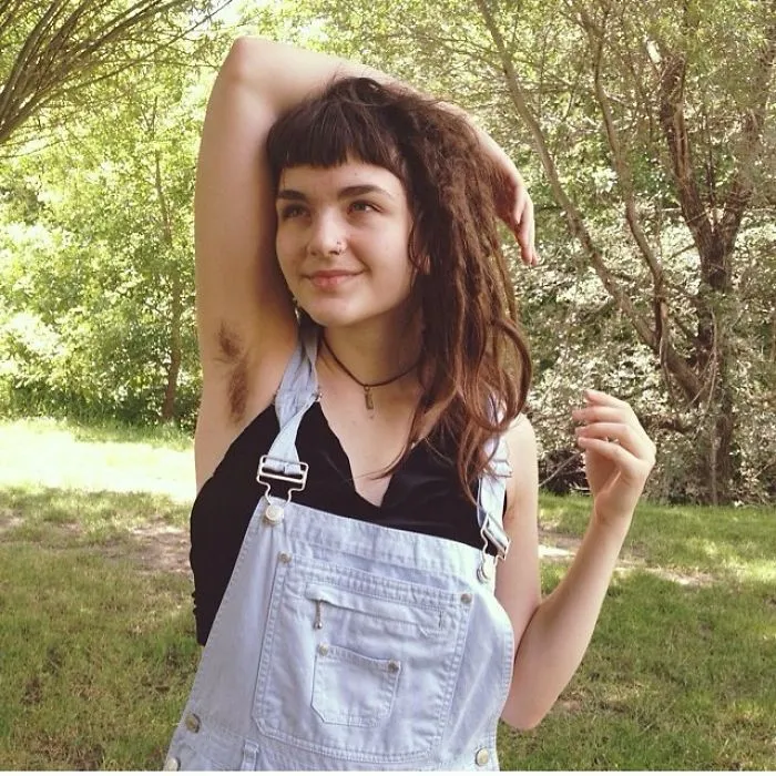 Woman Showing Her Armpit Hair