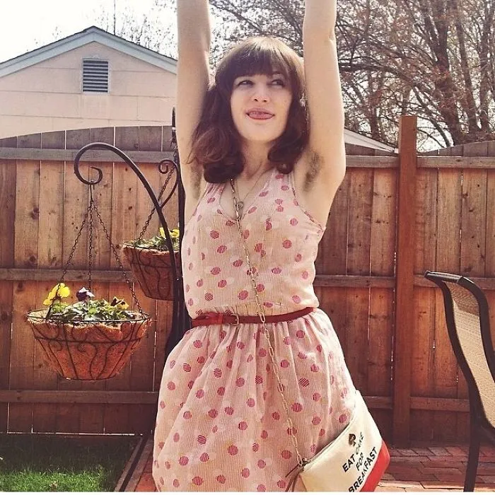 Woman Showing Her Armpit Hair