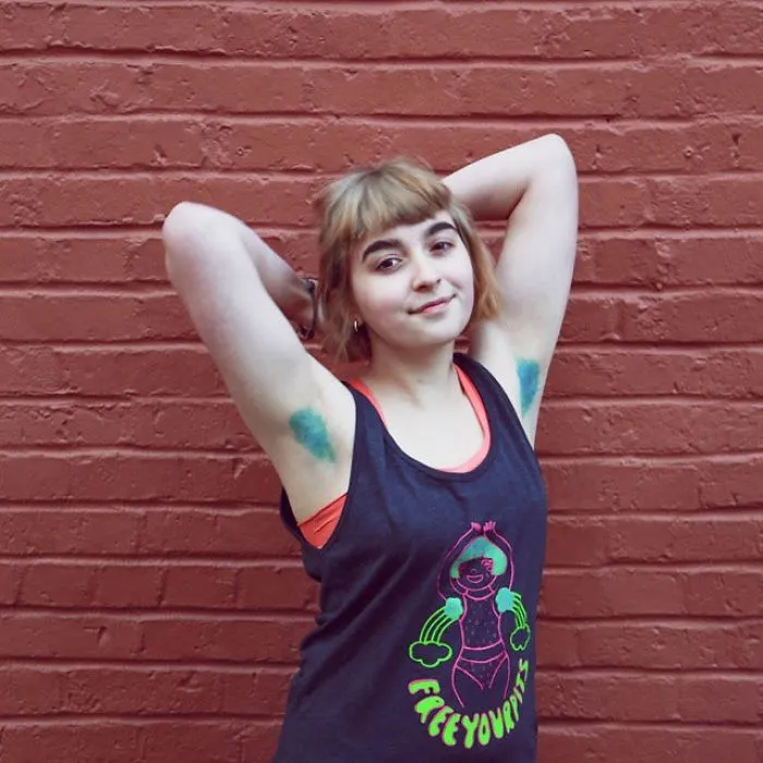Woman Showing Her Armpit Hair