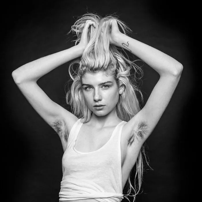 Woman Showing Her Armpit Hair