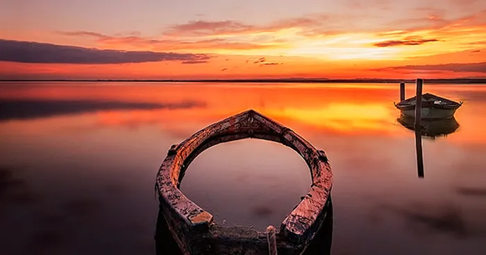 Boats At Sunset I Captured In France