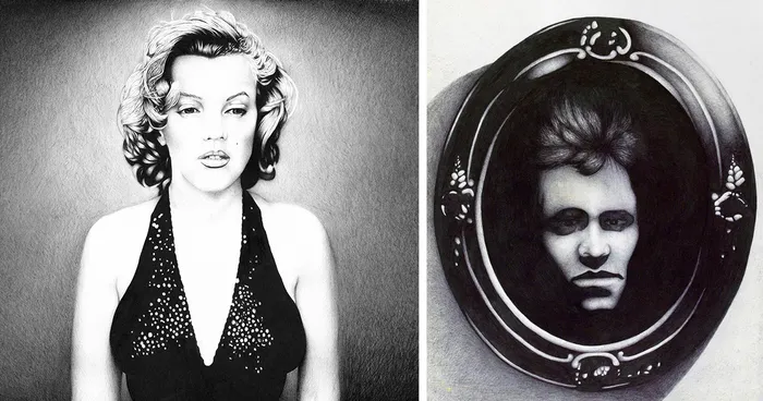 I Draw With A Black Ball Point Pen - Each Portrait Takes From 50 To 100 Hours