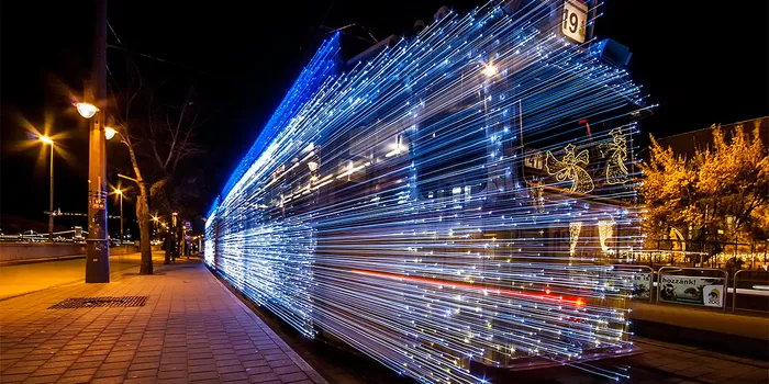 30,000 LED Lights Make The Trams In Budapest Look Like Time Machines