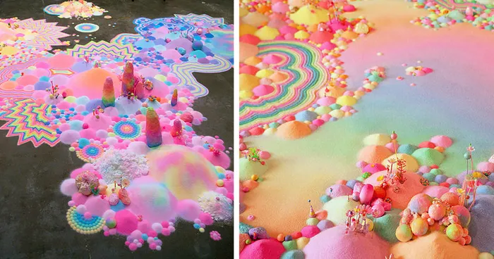 Artist Uses Thousands Of Candies To Turn Rooms Into Sweet Wonderlands