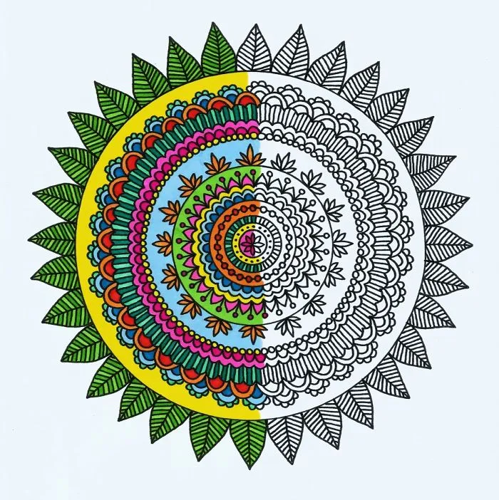 I Make Adult Mandala Coloring Pages Using Intricate Mehndi Designs