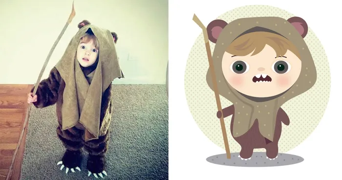 I Take Children's Photos From The Internet And Turn Them Into Playful Illustrations