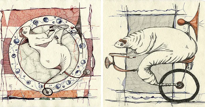 I Depict The Evolution Of Humans In Abstract Illustrations