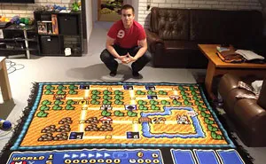 This Man Spent 6 Years Crocheting a Super Mario Bros Map Blanket