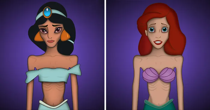 Disney Characters Reimagined As Victims Of Anorexia