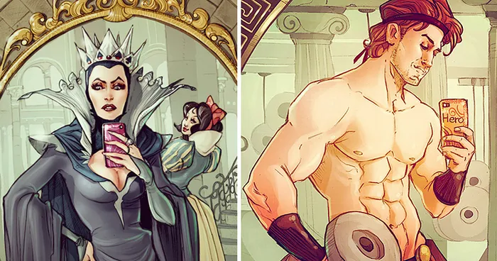 If Disney Characters Took Selfies