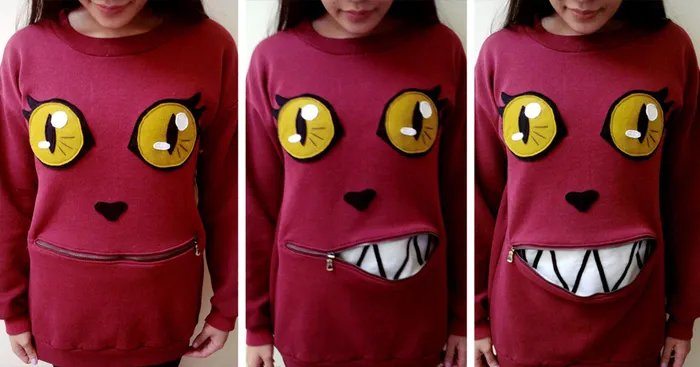 Awesome Zipper-Mouth Cat Sweater That You Can Actually Make 