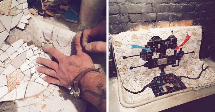 Robot Sink: My Newest Mosaic For A Bar In Russia