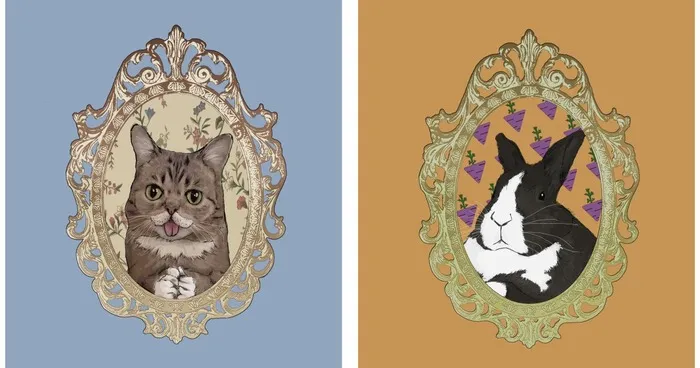 I Make Digitally Illustrated Pet Portraits Of Your Furry Family Members
