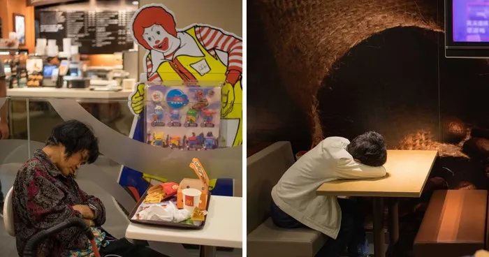 Hong Kong's Mcdonalds Becomes A Home For The Homeless At Night