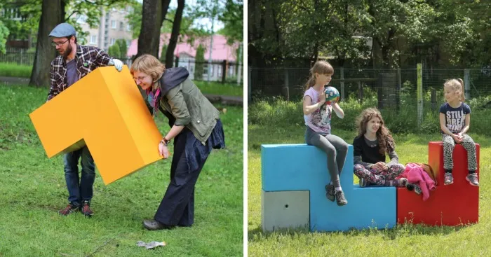 Tetris-inspired Urban Furniture Turns Public Spaces Into Playgrounds