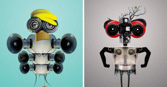 Earthlings: My Digital Collages Of Quirky Robots