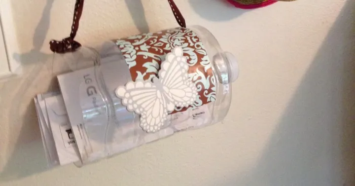 Recycled Water Container Transformed Into Mail Holder