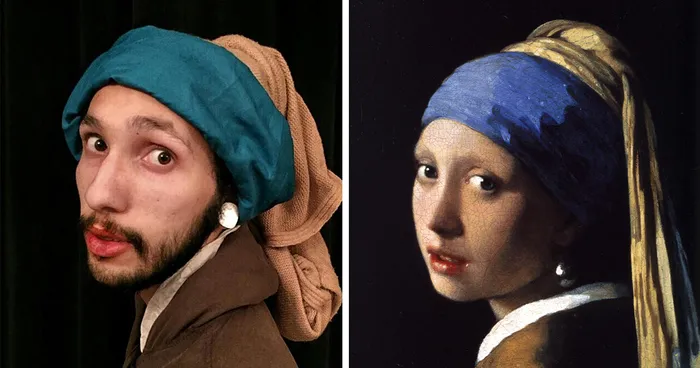 Two Bored Coworkers Recreate Famous Paintings Using Their Office Supplies