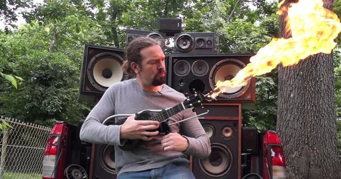 Guy Builds Flamethrower Ukulele Inspired By Guitar Used In 'Mad Max'