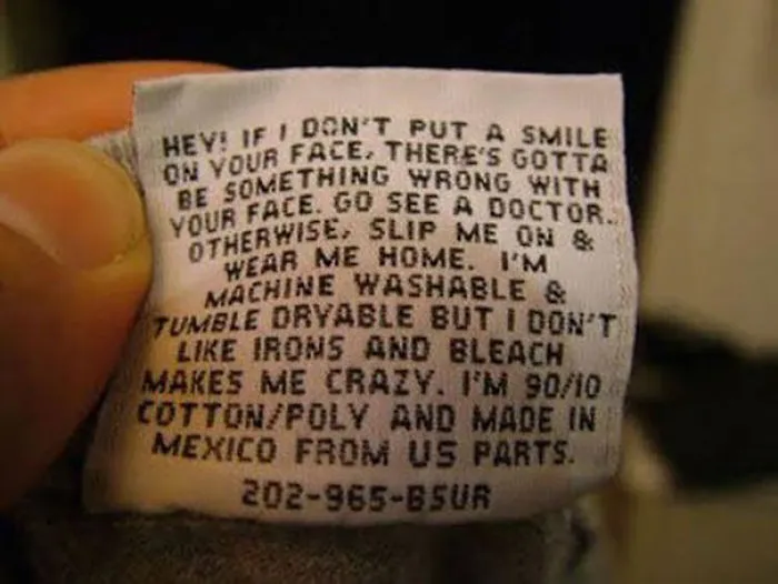 50 Of The Funniest Clothing Tags Ever