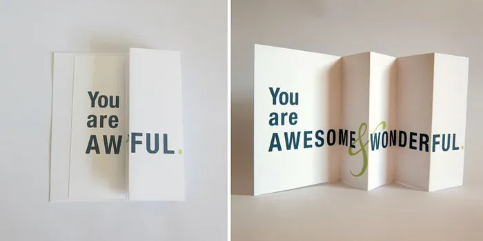 Seemingly Offensive Fold-Out Greeting Cards by FinchAndHare