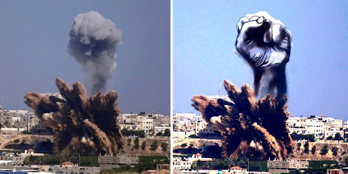 Palestinians Turn Smoke From Israeli Rocket Strikes Into Powerful Images