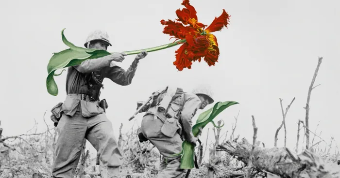 Artist Replaces Guns With Flowers In Historic Photos