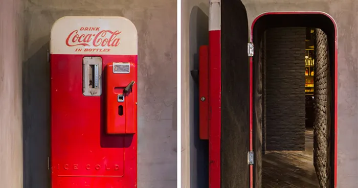 There's A Hidden Bar Behind This Vintage Coke Vending Machine in Shanghai