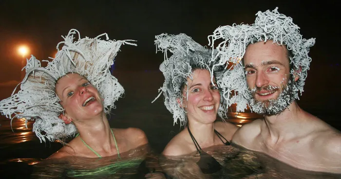 Cold Weather At Hot Springs Lets Canadians Create Crazy Frozen Hairdos