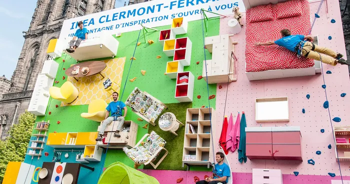 IKEA Fills Vertical Wall With Furniture, Invites You To Literally Climb Into Bed