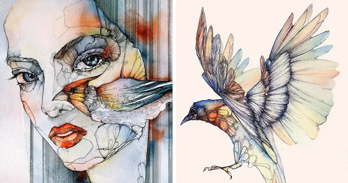I Make Watercolor And Ink Illustrations Inspired By Music