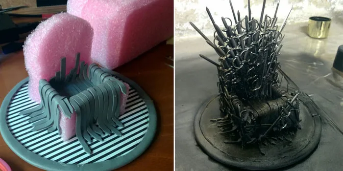 Game of Phones: Girl Makes A Mini DIY Iron Throne Stand For Her Phone
