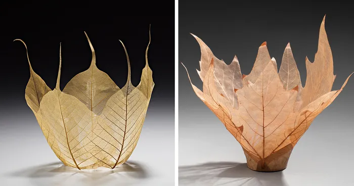 Beautiful Leaf Bowls Made From Real Leaf Skeletons
