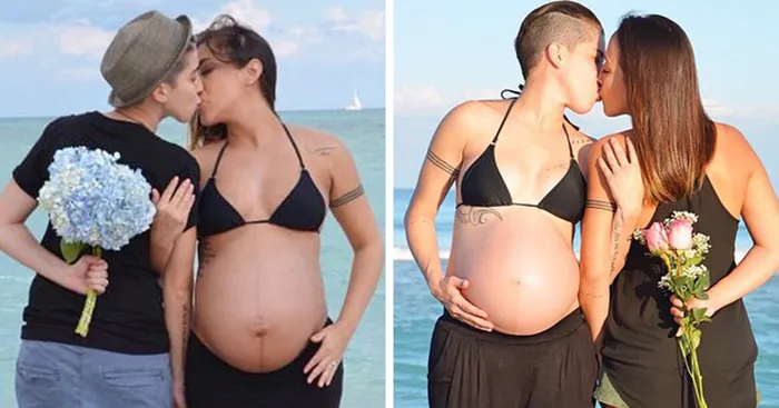 Lesbian Couple's Side-By-Side Pregnancy Photos Encourage LGBT Couples To Start Families