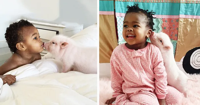 The Heartmelting Friendship Of A 2-Year-Old Girl And Her Piglet