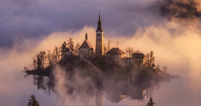 Spectacular Sunrise At Lake Bled In Slovenia